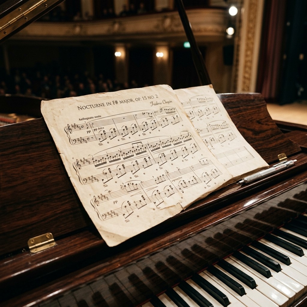 Vintage sheet music on a piano